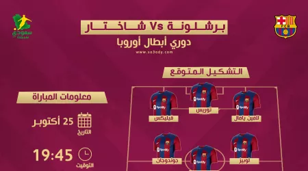 برشلونة ضد شاختار.. التوقيت والتشكيل المتوقع والقناة الناقلة 